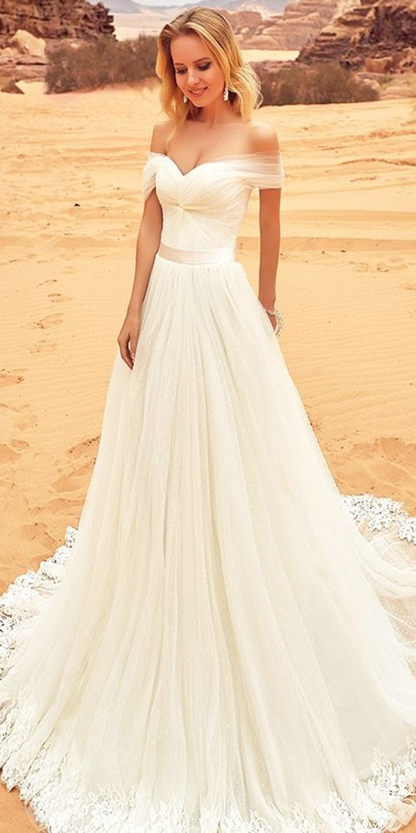 Off The Shoulder Wedding Gown
 30 Simple Wedding Dresses For Elegant Brides