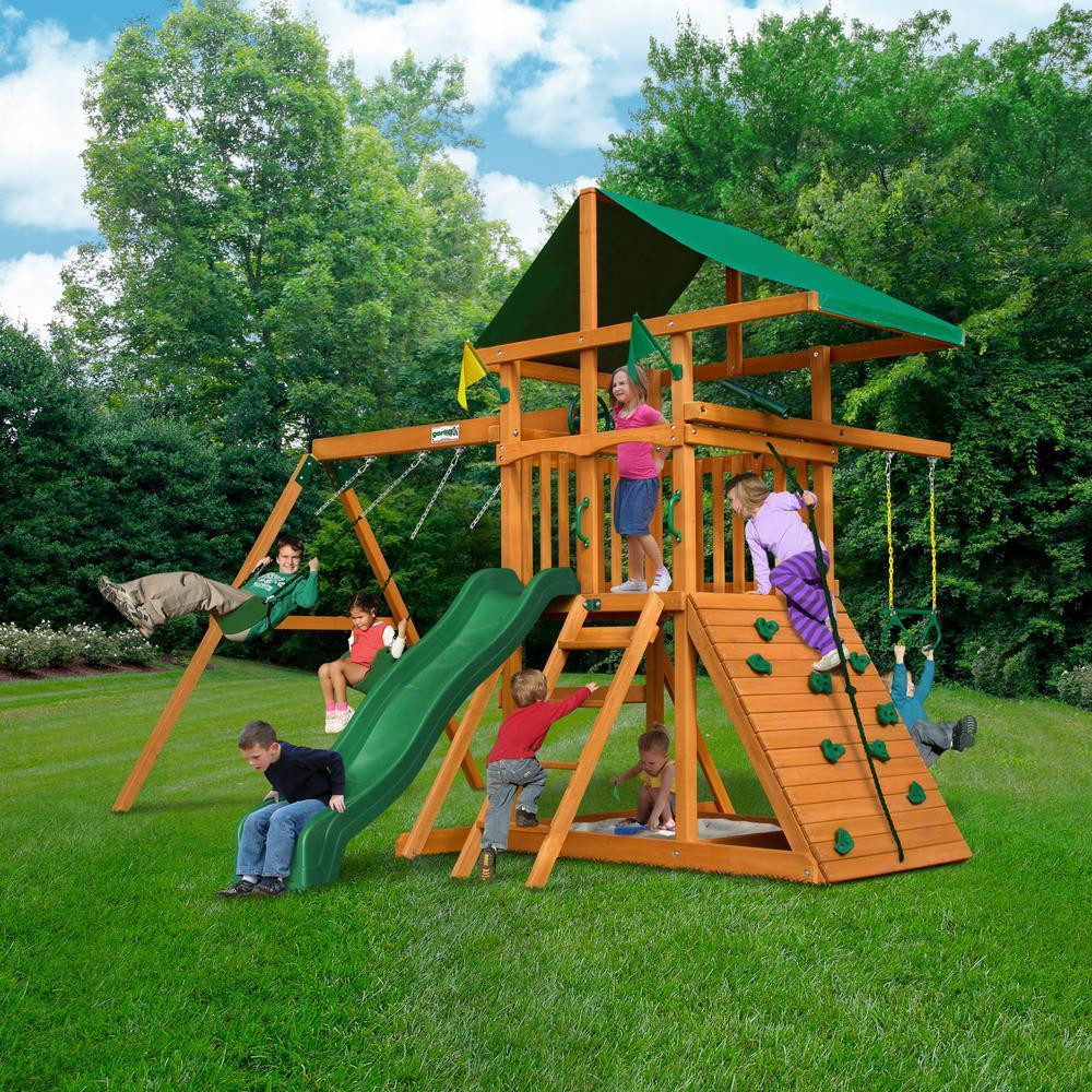 Outdoor Swing Sets For Kids
 Gorilla Outing III Cedar Outdoor Fun Kids Playset Swing