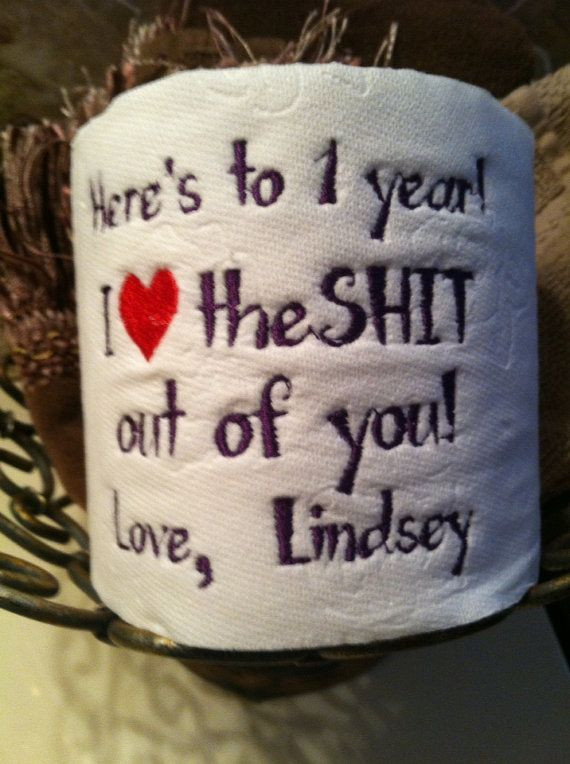 Paper Wedding Anniversary Gift Ideas
 Custom Embroidered Toilet Paper for 1st Paper by TootsiesGirls $12 00 · Boyfriend