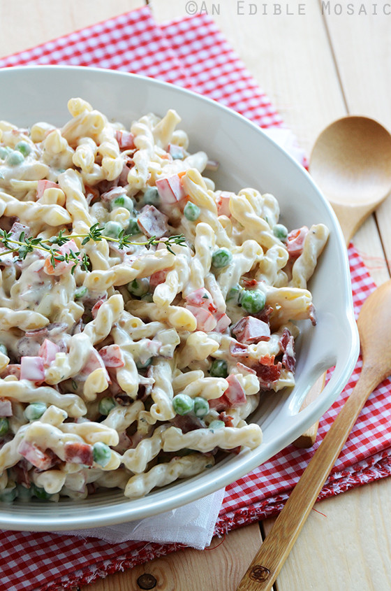 Pasta Salad With Bacon
 Creamy Pasta Salad with Bacon Peas and Bell Peppers