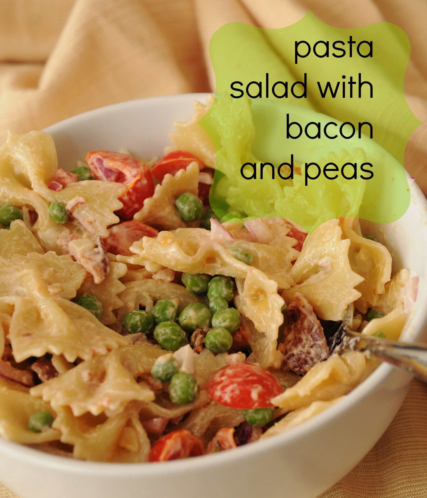 Pasta Salad With Bacon
 Pasta Salad With Bacon Peas & Grape Tomatoes The
