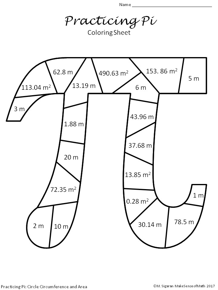 Pi Day Activities Algebra
 Pi Day Circle Circumference and Area Middle School Math