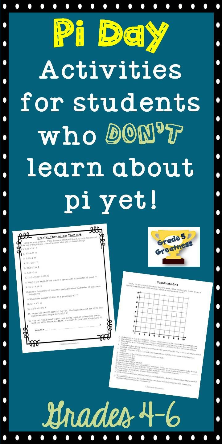 Pi Day Activities Algebra
 Pi Day Activities Math Helps for Grades 4 6
