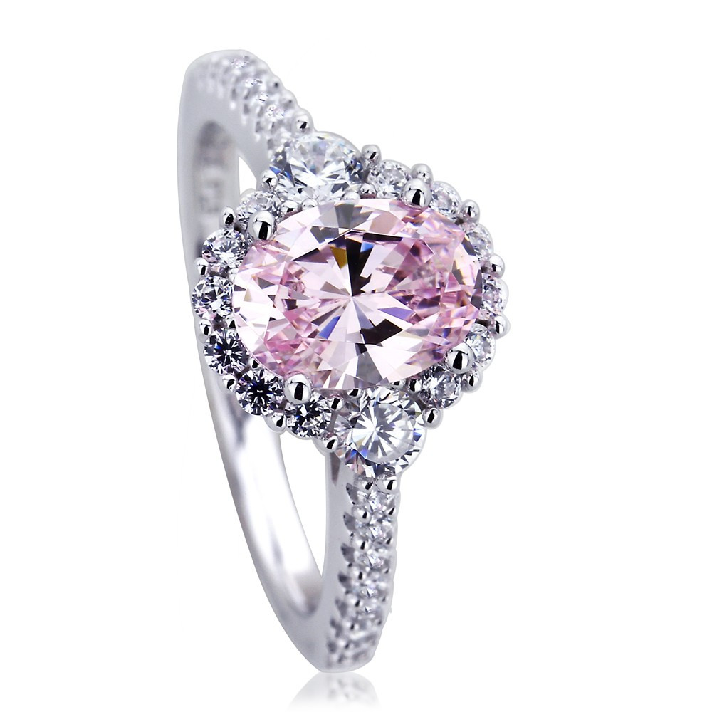 Pink Sapphire Wedding Rings
 Double Accent
