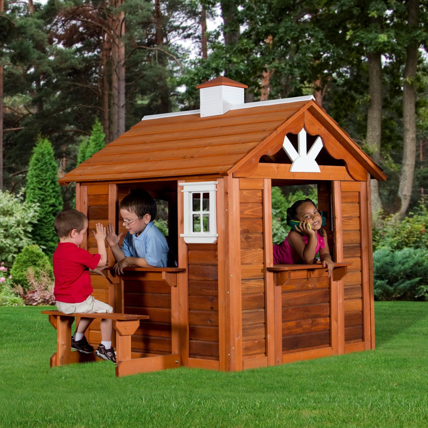 Play House For Kids Outdoor
 Children Playhouse Kids Play Fun Outdoor Garden Log Cabin