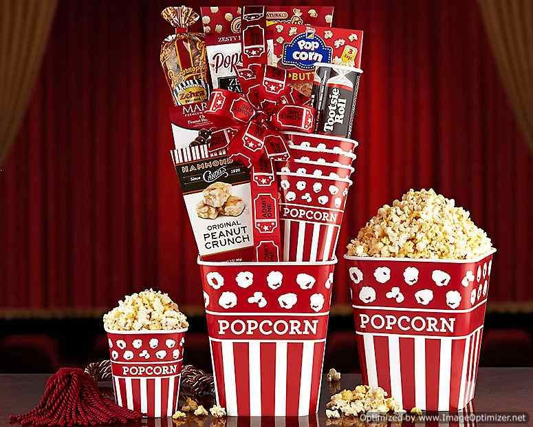 Popcorn Movie Gift Basket Ideas
 Movie Night Popcorn and Candy Collection Gift Basket