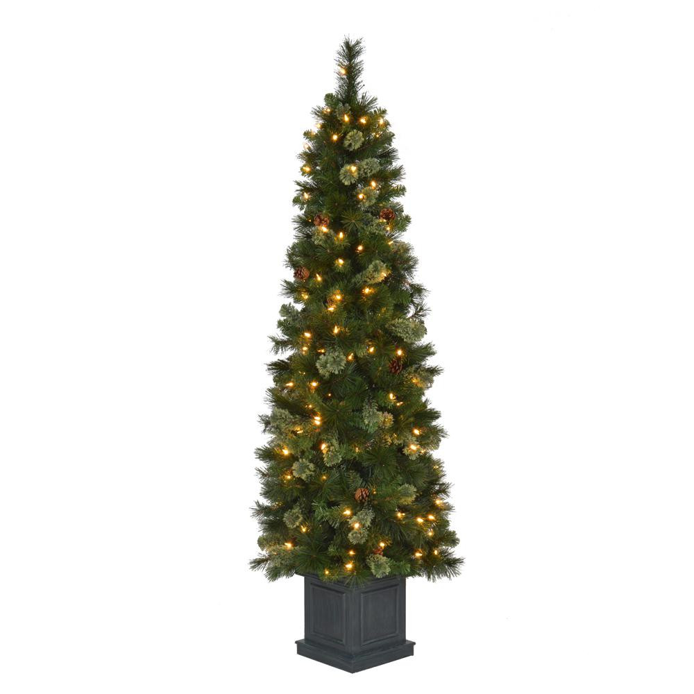 Porch Christmas Tree
 Martha Stewart Living 6 ft Pre Lit LED Alexander Pine