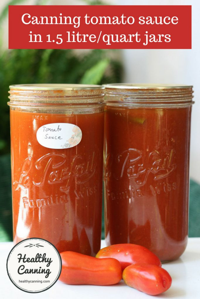 Pressure Canning Tomato Sauce
 Tomato sauce in 1 5 litre quart jars Healthy Canning
