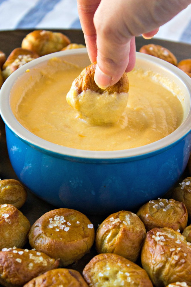 Pretzels Beer Cheese Dip
 15 Beer Infused Game Day Recipes