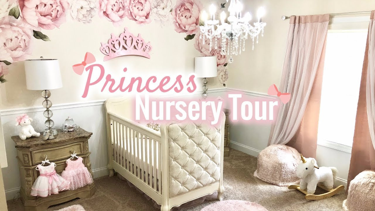 Princess Baby Room Decor
 BABY GIRL NURSERY TOUR Princess Nursery 2018