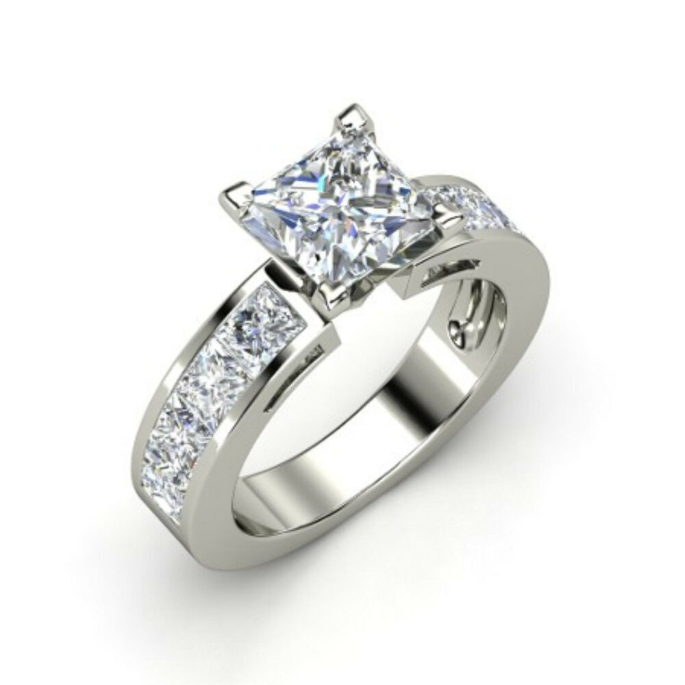 Princess Cut Diamond Engagement Rings White Gold
 2 00ct Princess Cut Forever Diamond Solitaire Engagement
