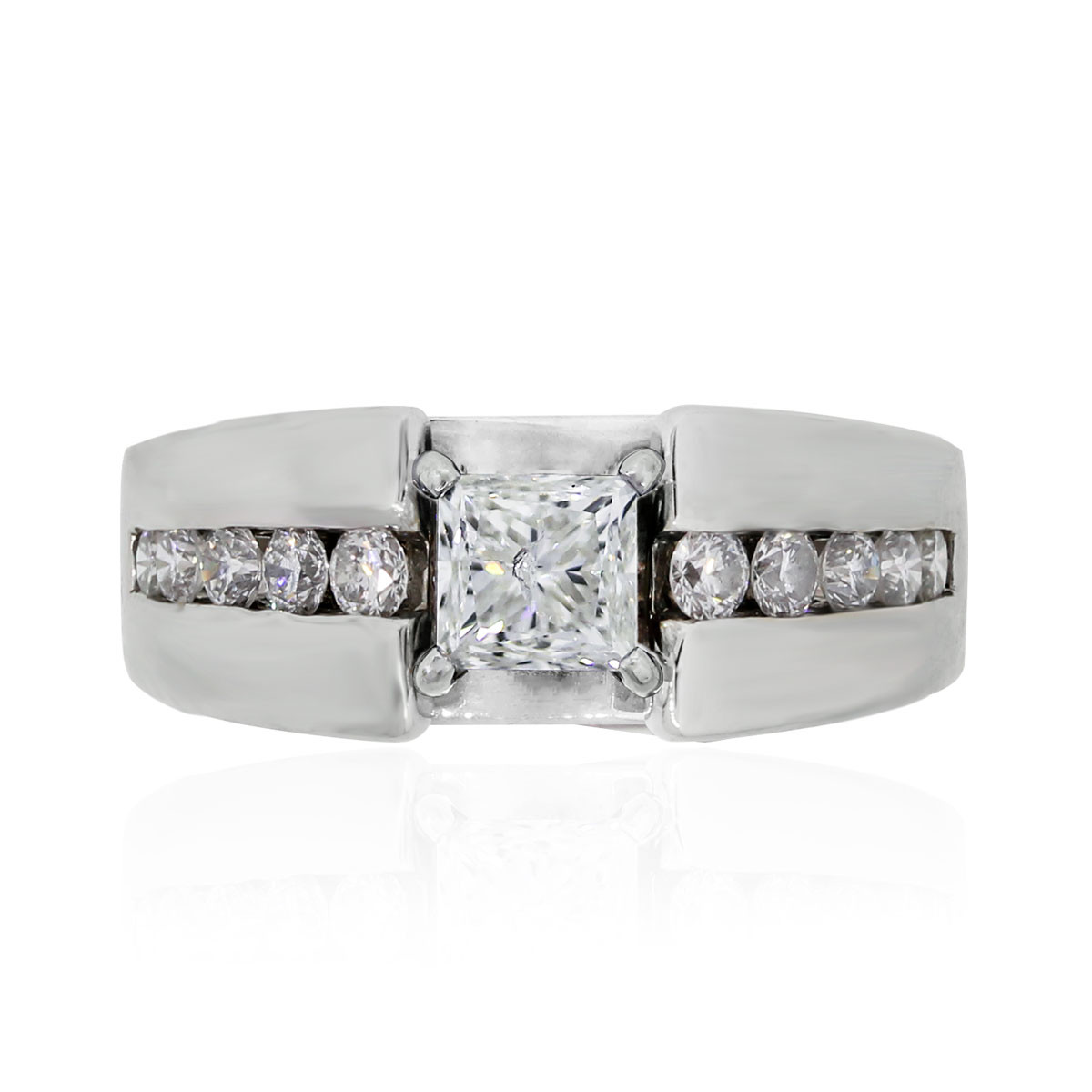 Princess Cut Diamond Engagement Rings White Gold
 14k White Gold 95ct Princess Cut Diamond Engagement Ring