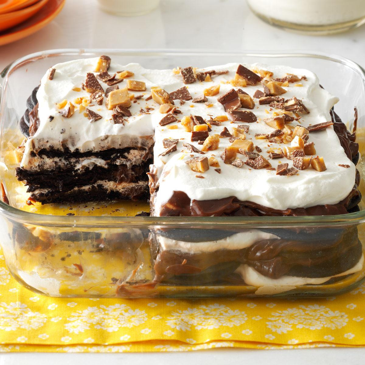 Quick Easy Desserts
 Double Chocolate Toffee Icebox Cake Recipe