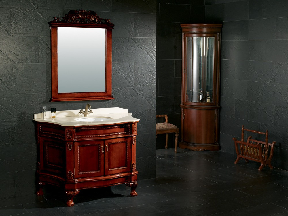 Real Wood Bathroom Vanities
 Solid wood bathroom furniture vanities cabinet 0281 8061