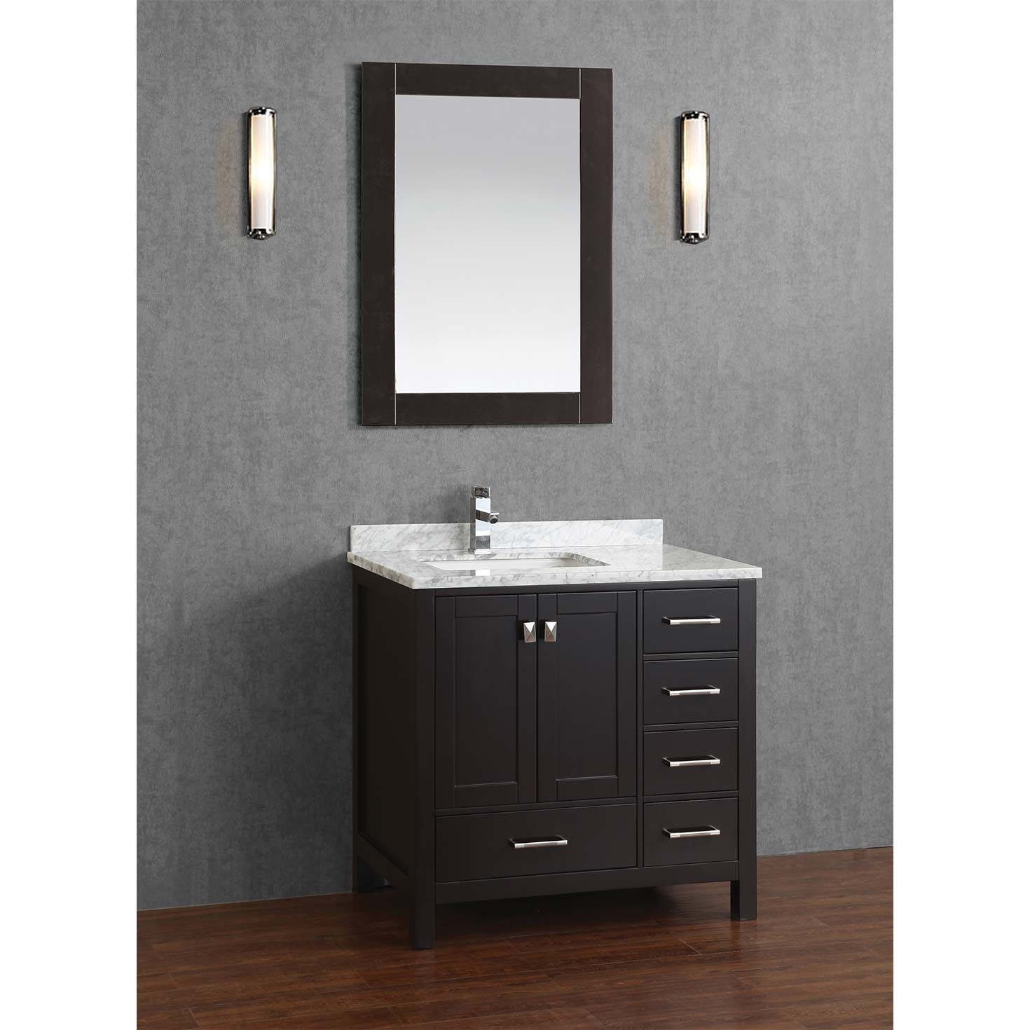 Real Wood Bathroom Vanities
 Buy Vincent 36 Inch Solid Wood Single Bathroom Vanity in