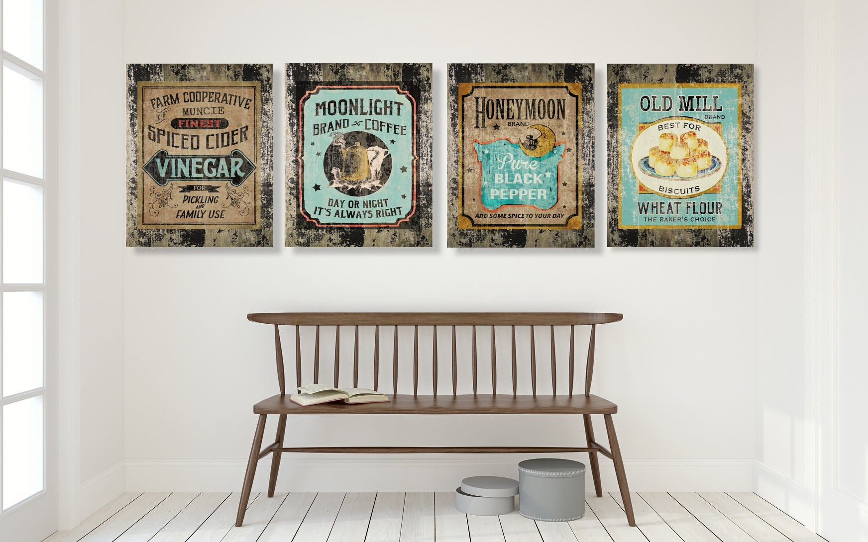 Rustic Kitchen Wall Art
 Teal Farmhouse Kitchen Decor Country Decor Rustic Wall Art