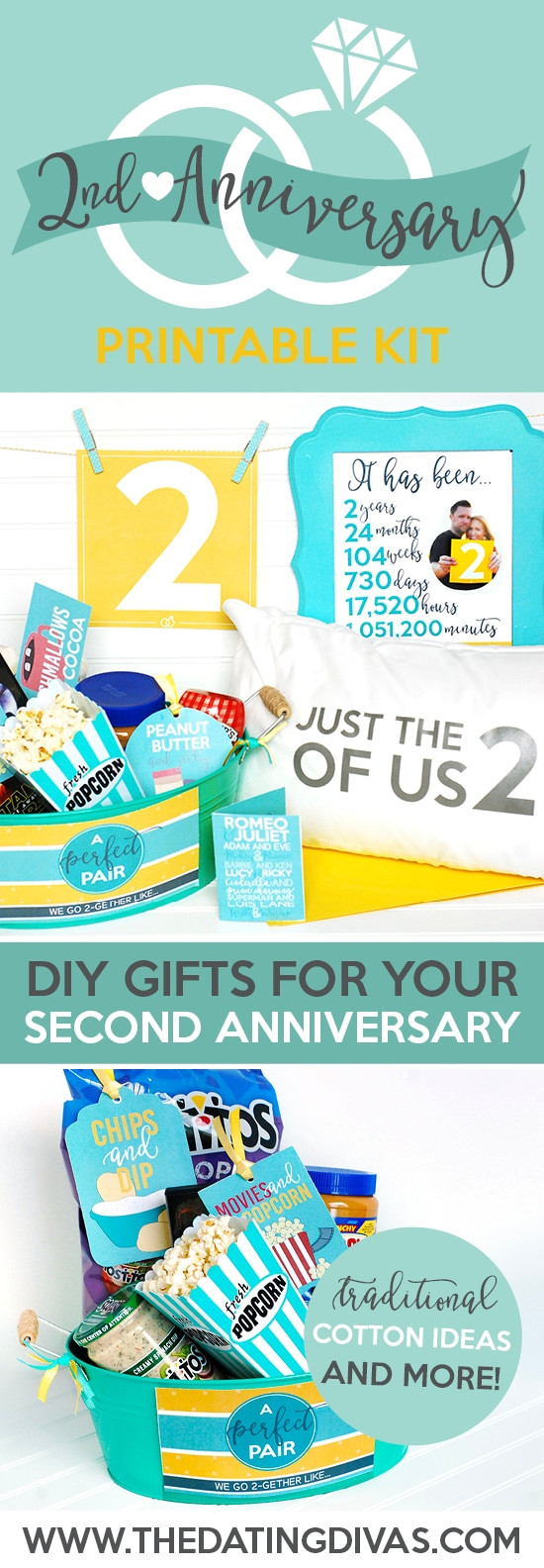 Second Anniversary Gift Ideas
 Second Anniversary Gift Printable Kit The Dating Divas