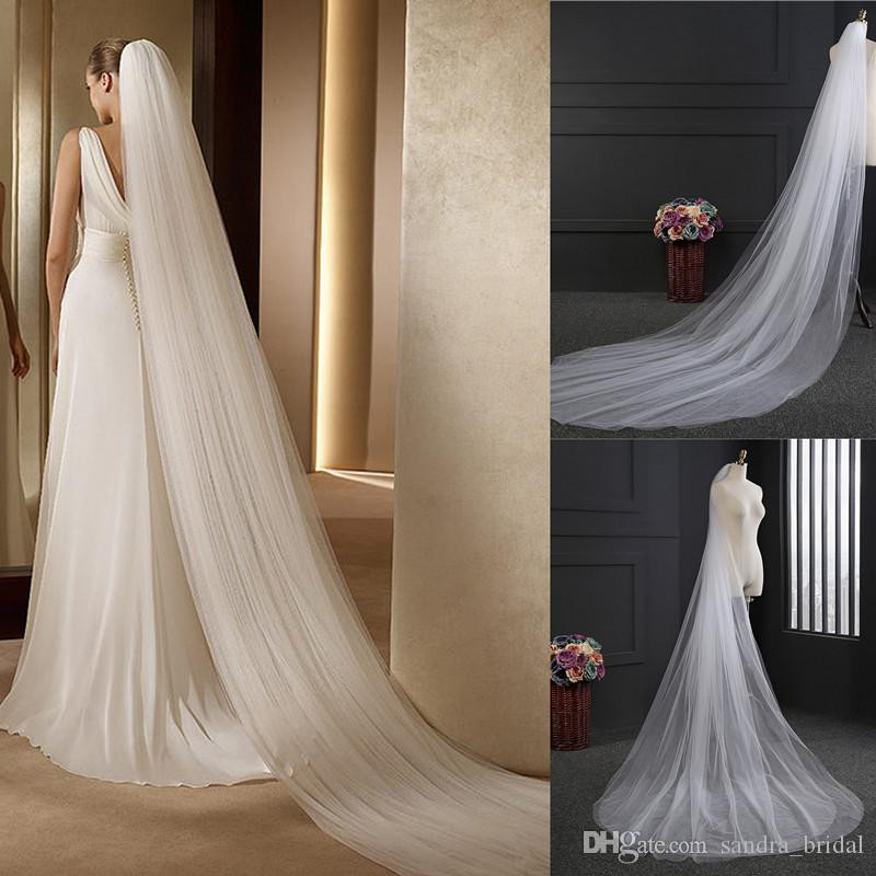 Short Ivory Wedding Veils Uk
 White Ivory 3M Long Veil Soft Tulle Cheap Wedding Veils