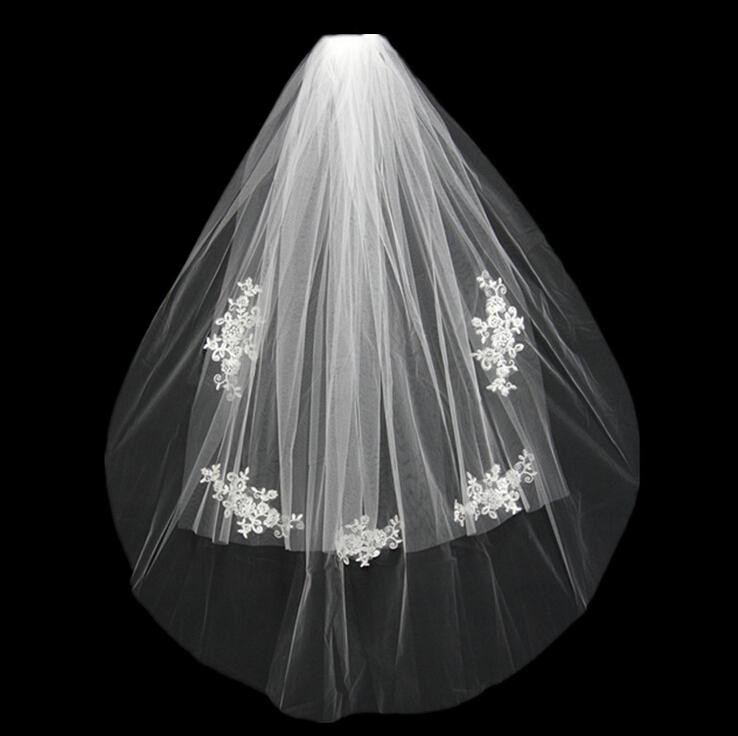 Short Ivory Wedding Veils Uk
 2017 Short Wedding Bride Veil Custom Made Lace White Ivory