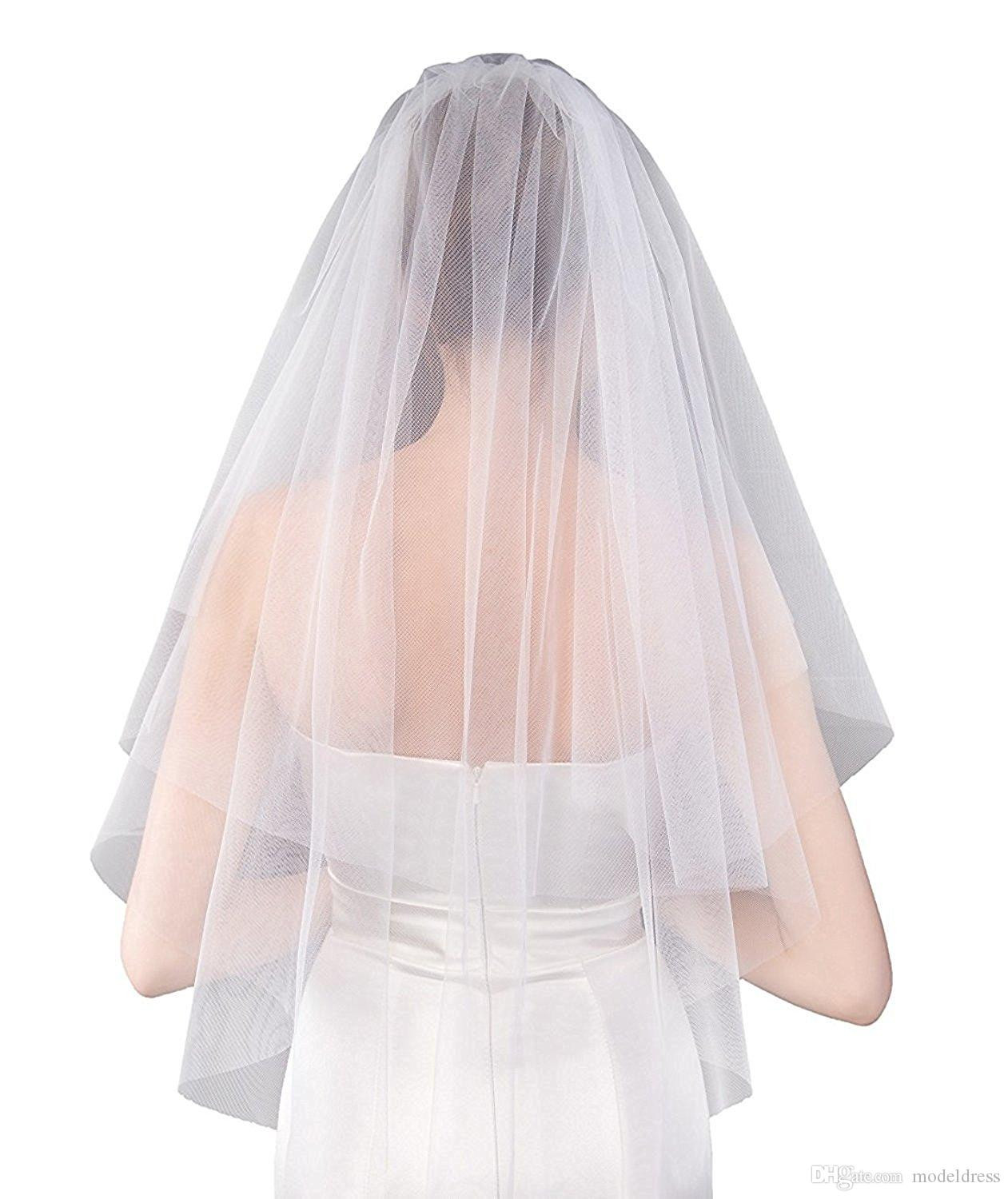 Short Ivory Wedding Veils Uk
 2018 New Short Bridal Veils With b Soft Tulle White