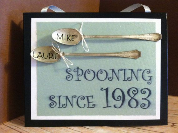 Silver Anniversary Gift Ideas
 Spooning Since Canvas Design 2 Great wedding or