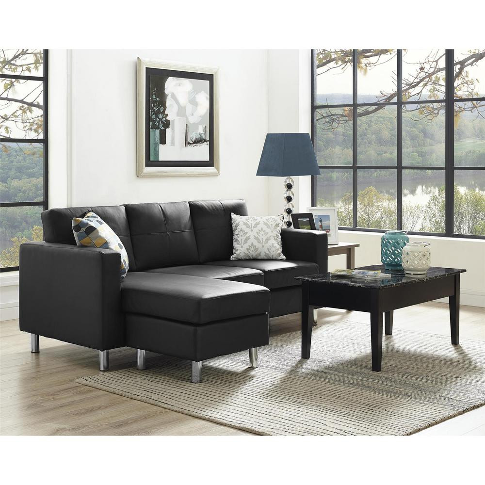 Small Living Room With Sectional
 Dorel Living Small Spaces 2 Piece Configurable Black