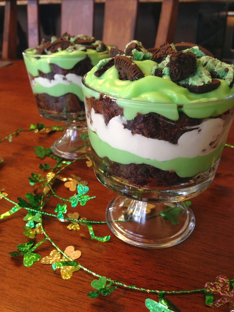 St Patricks Desserts
 Spoonsfull Love St Patrick’s Day Brownie Trifle