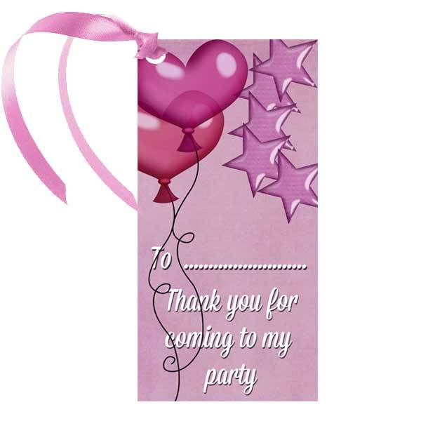 Thank You For Coming To My Party Gift Ideas
 Pink Thank You For ing To My Party Gift Tag Balloons