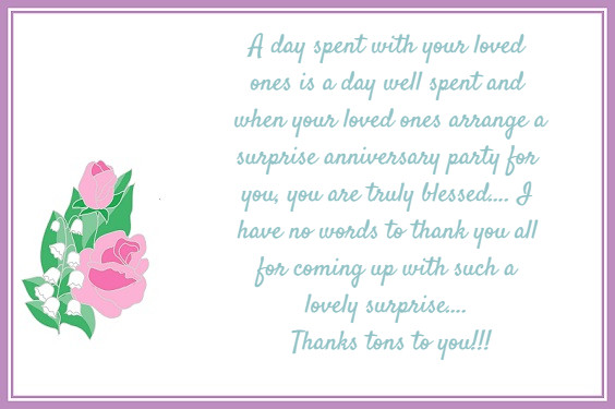 Thank You For Coming To My Party Gift Ideas
 Thank You Messages for Surprise Anniversary Party