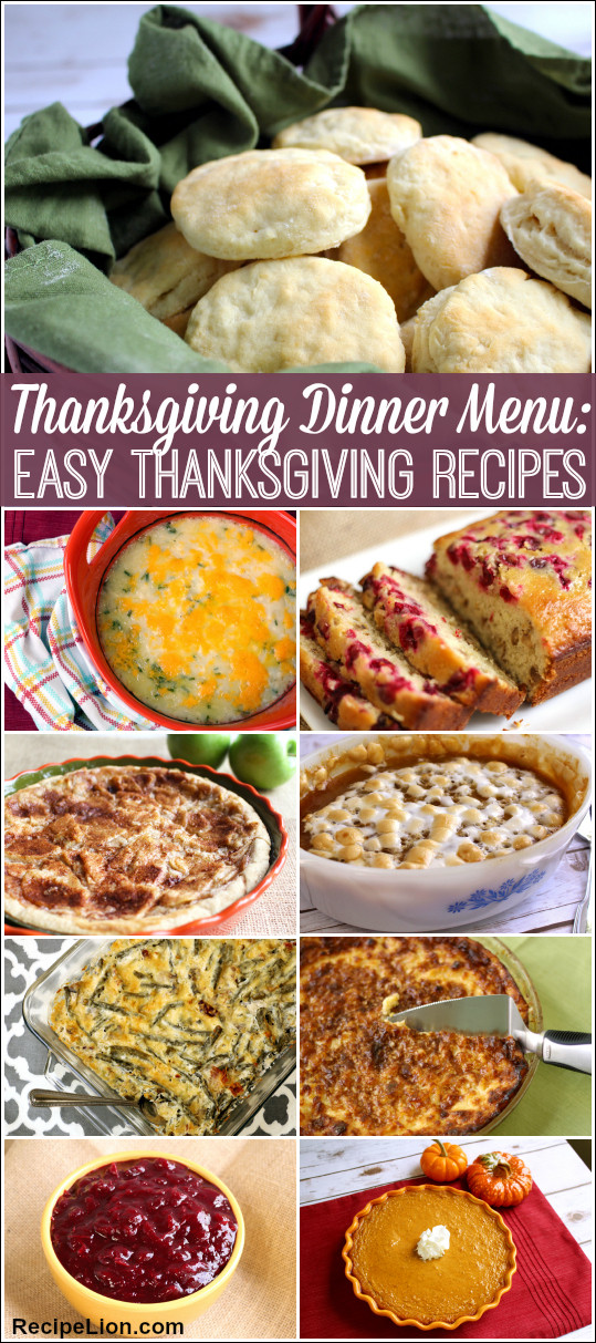 Thanksgiving Dinner Recipes
 Thanksgiving Dinner Menu 22 Easy Thanksgiving Recipes