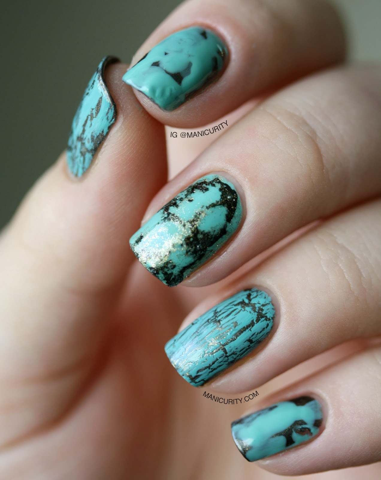 Turquoise Nail Ideas
 Manicurity TBT Turquoise Birthstone Nail Art