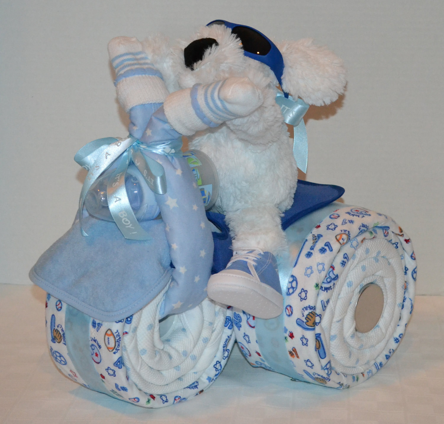 Unique Baby Shower Gift Ideas For Boy
 Tricycle Trike Diaper Cake Baby Shower Gift Sports theme