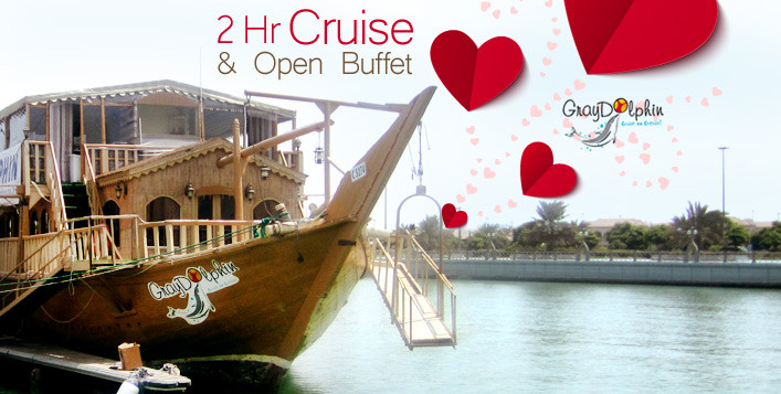 Valentine Day Dinner Cruise
 2 Hour Valentine’s Day Dhow Cruise & Dinner