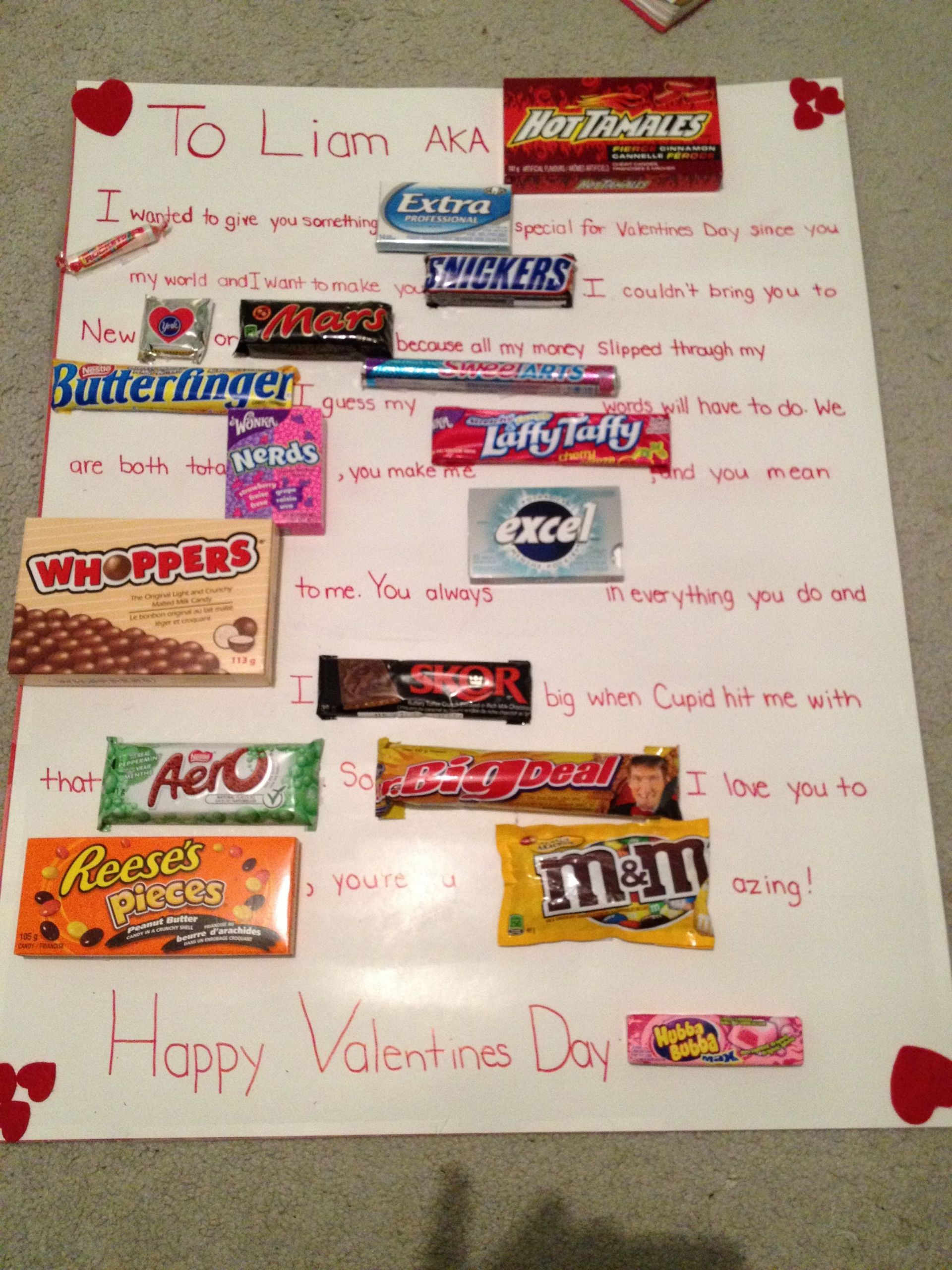 Valentines Day Card With Candy
 Valentines Day Candy Bar Card