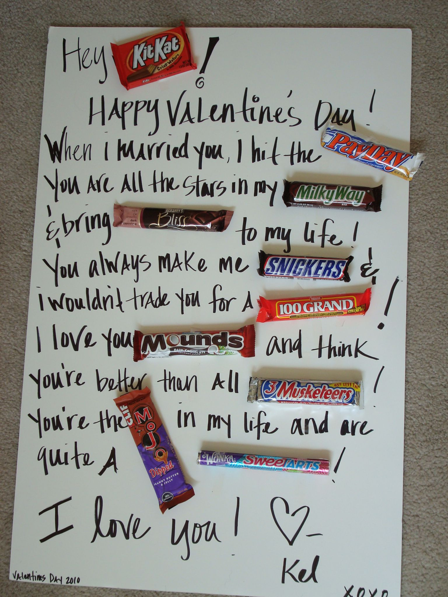 Valentines Day Card With Candy
 Happy Valentine S Day Messages Using Candy Bars Him A Big