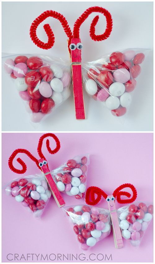 Valentines Day Kids Craft Ideas
 M&M Butterfly treats for Valentine s Day Cute t idea
