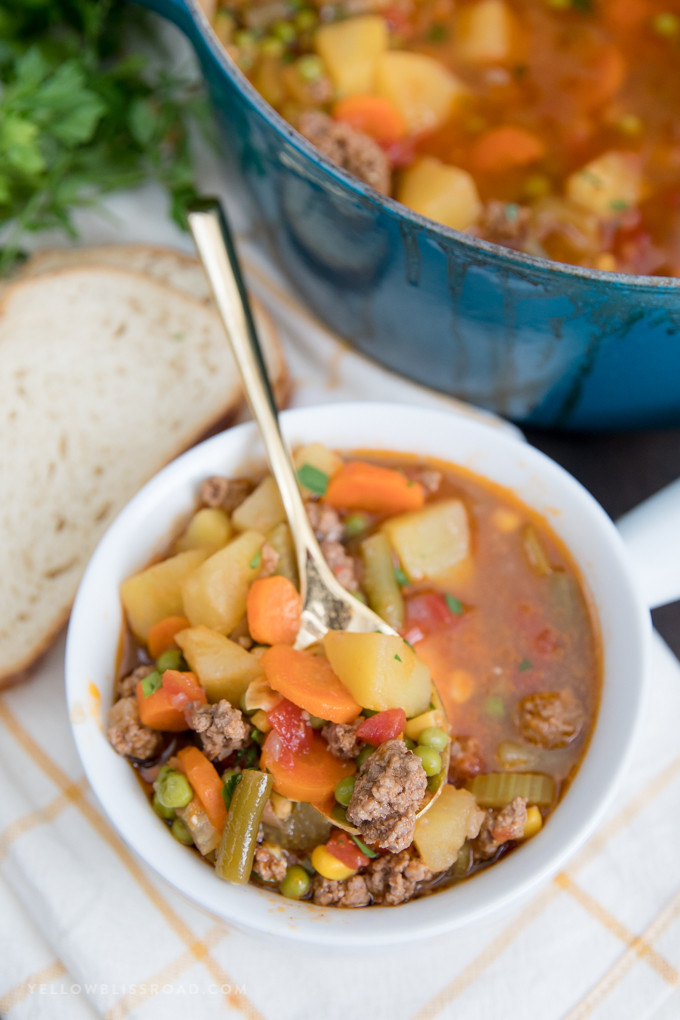 Vegetable Beef Soup With Ground Beef
 Smoky Ve able Beef Soup Easy Soup Recipe