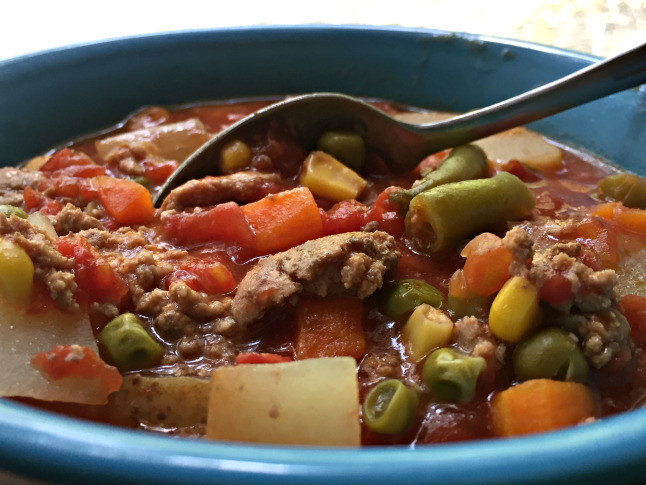 Vegetable Beef Soup With Ground Beef
 Slow Cooker Ground Beef or Turkey Ve able Soup