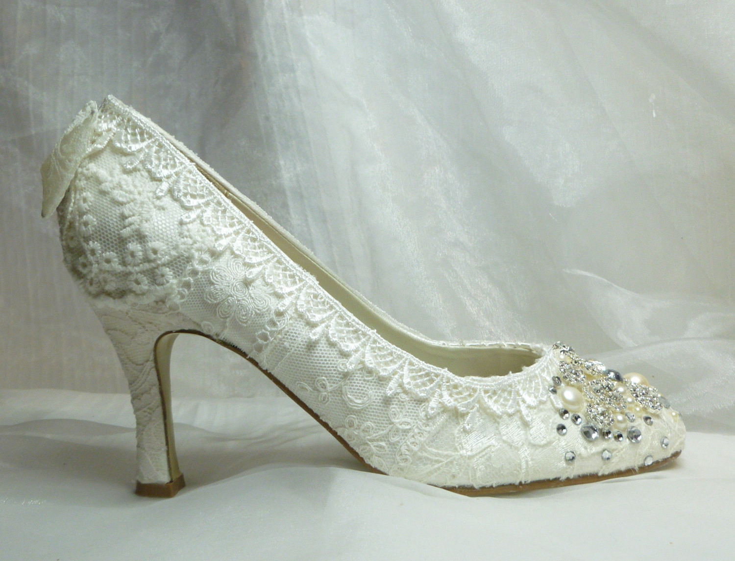 Vintage Lace Wedding Shoes
 Unavailable Listing on Etsy