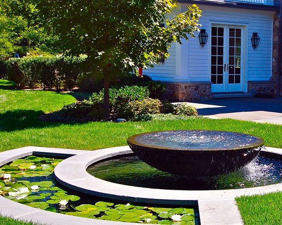 Water Fountain Landscape
 garden design ideas water features round fountain lily