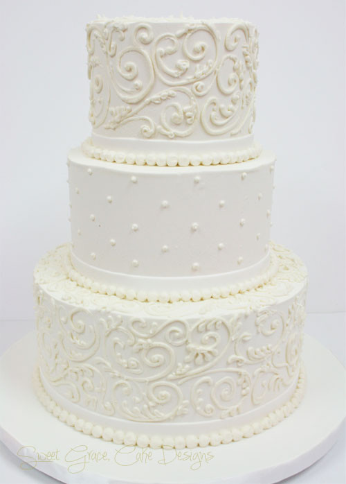 Wedding Cakes Nj
 Wedding Cakes NJ Buttercream Scrolls Custom Cakes web