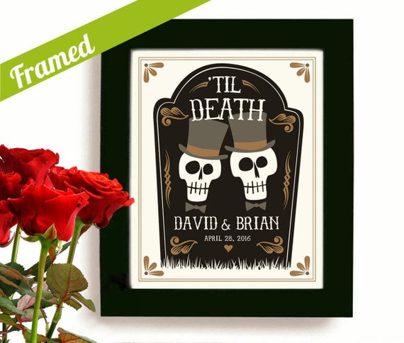 Wedding Gift Ideas For Gay Couple
 Gay Wedding Gift Personalized Day of the Dead Gay Marriage
