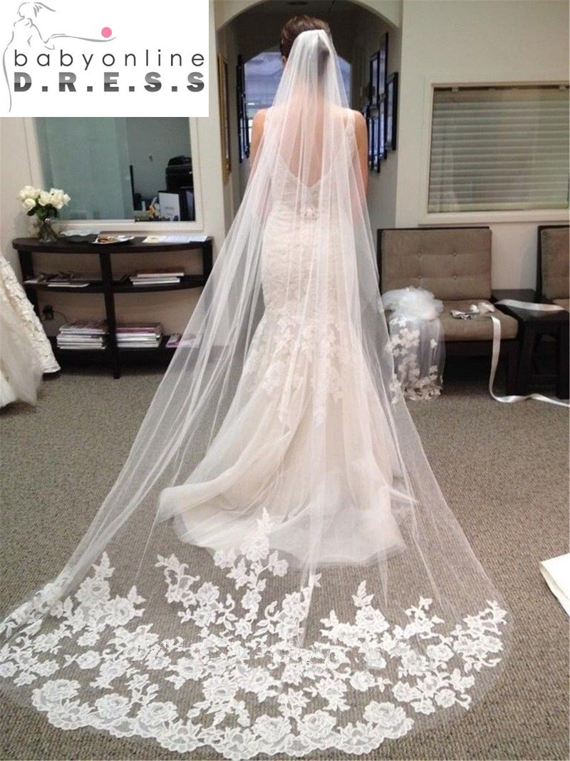 Wedding Veils Accessories
 Wedding Accessories 2016 Appliques Tulle Long Cathedral