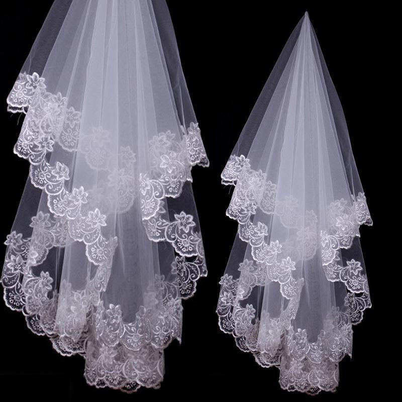 Wedding Veils Accessories
 Long trailing bridal veil wedding accessories lace soft