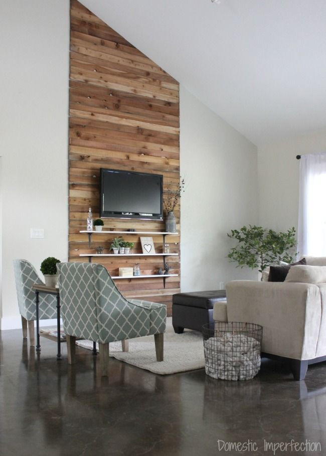 Wooden Wall Designs Living Room
 Eric and Kelsey’s Bud Living Room Makeover