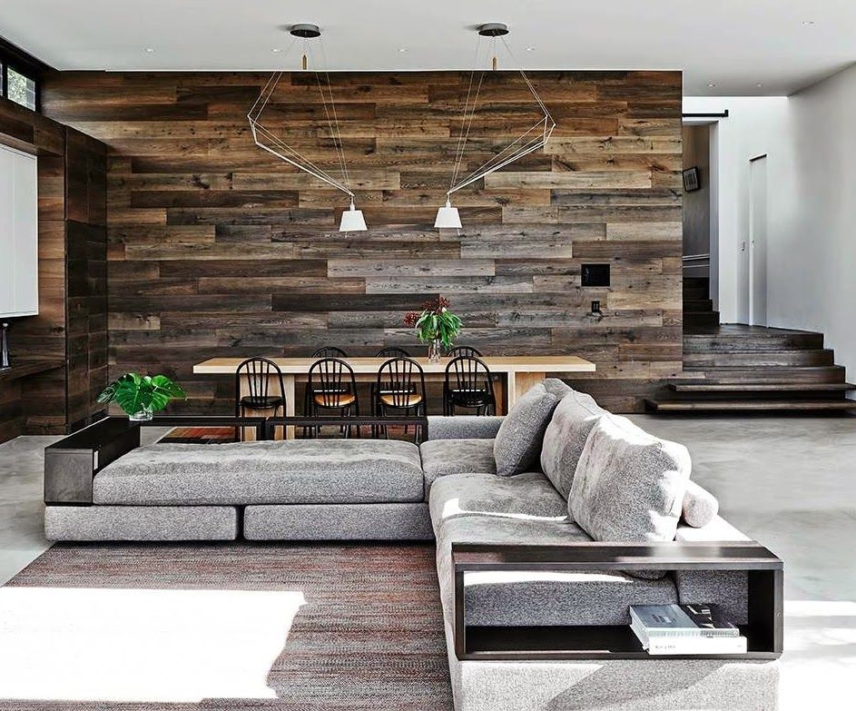 Wooden Wall Designs Living Room
 MODERN OPEN FLOOR PLAN MIXING SURFACES