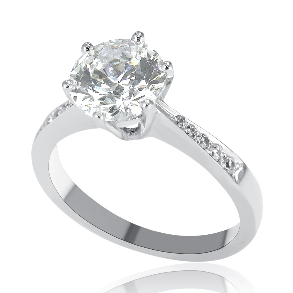 1 Carat Diamond Solitaire Engagement Ring
 1 Carat F SI1 Diamond Engagement Ring Round Cut 14K White