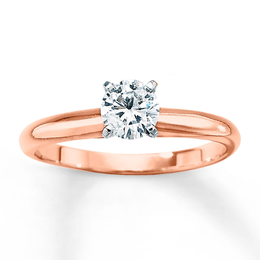 1 Carat Diamond Solitaire Engagement Ring
 Solitaire Engagement Ring 1 2 Carat Diamond 14K Rose Gold