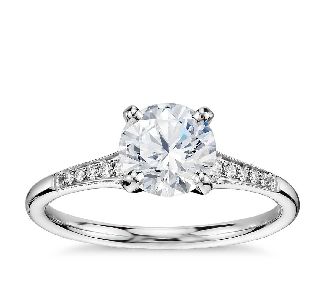 1 Carat Diamond Solitaire Engagement Ring
 1 Carat Preset Graduated Milgrain Diamond Engagement Ring