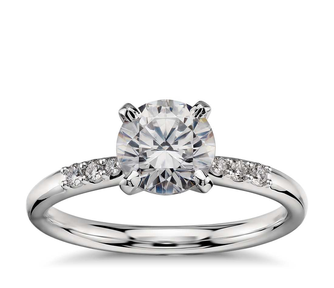 1 Carat Diamond Solitaire Engagement Ring
 1 Carat Preset Petite Diamond Engagement Ring in Platinum